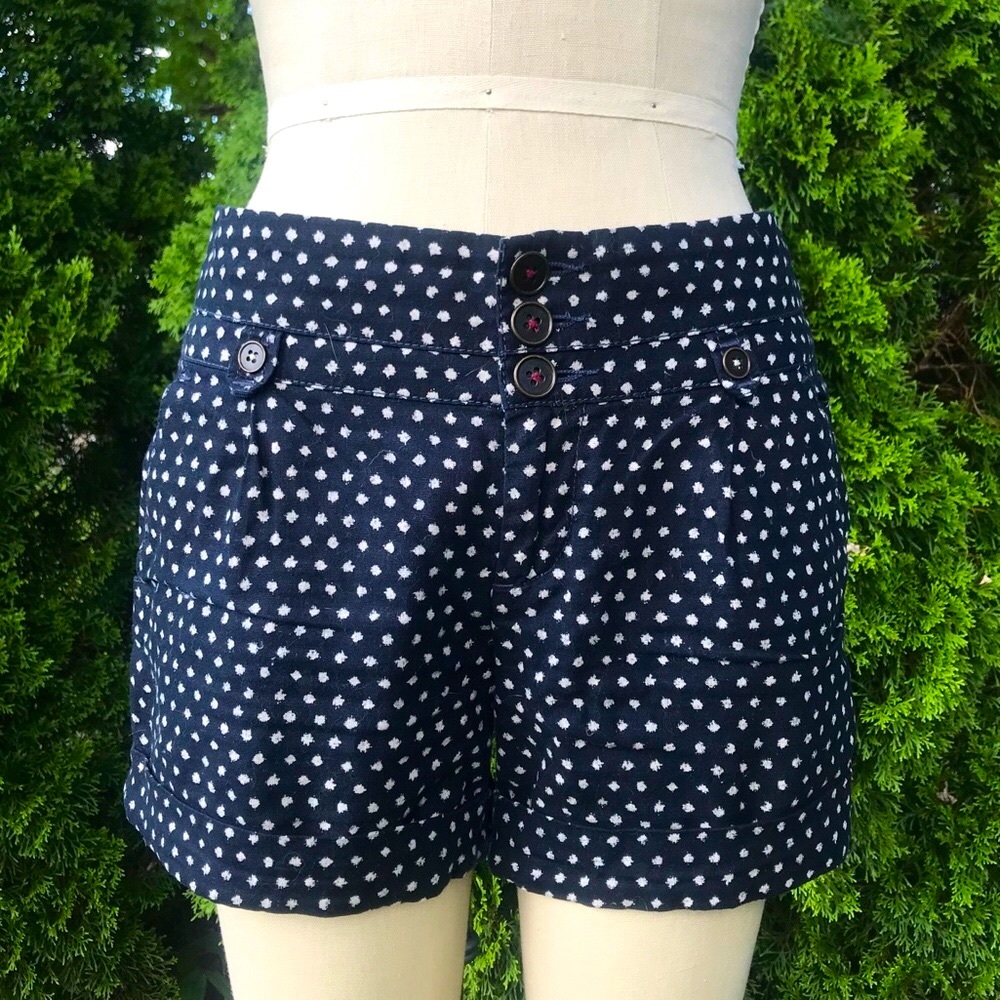 Anthropologie Navy / White Polka Dot Shorts